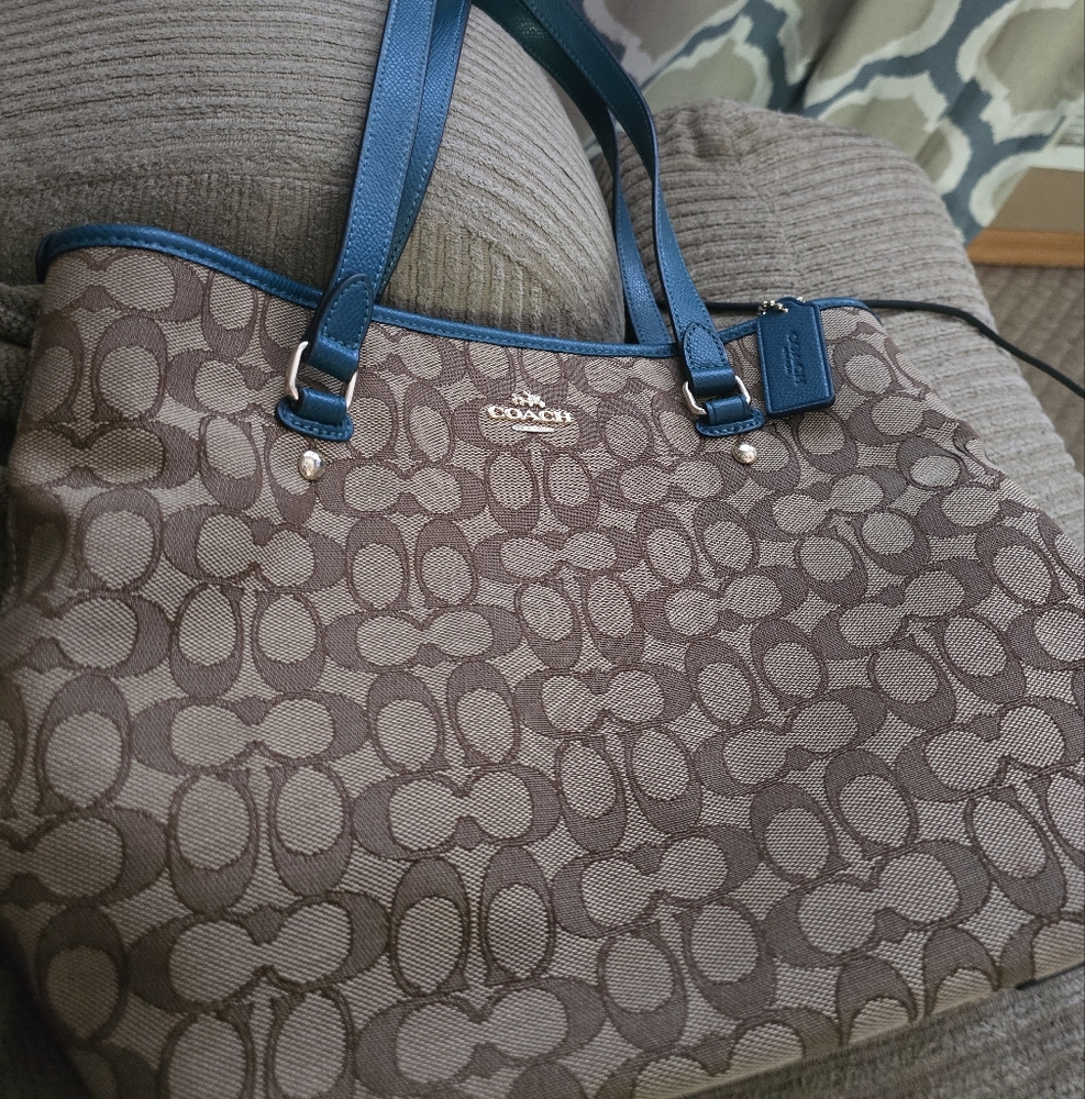 Coach Brown and Blue Women's Bag